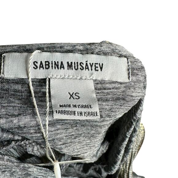 SABINA MUSAYEV Gray Gold Patterned Mini Dress Women's Size XS Night Out Glam - Picture 8 of 8